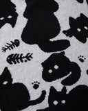 Breathable Black Cat Cartoon Knit Sweater