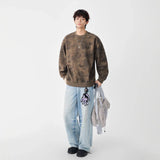 Comfortable Tiedye Crew Neck Sweatshirt