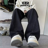 Streetwear American Style High Street Splicing Jeans