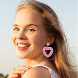 Beaded Heart Drop Earrings