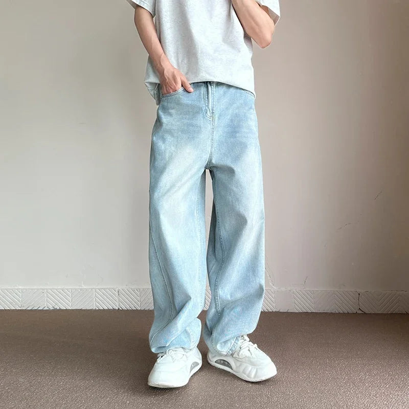 Korean Baggy Light Blue Jeans
