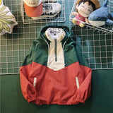 Half Zipper Windbreaker Hooded Jacket