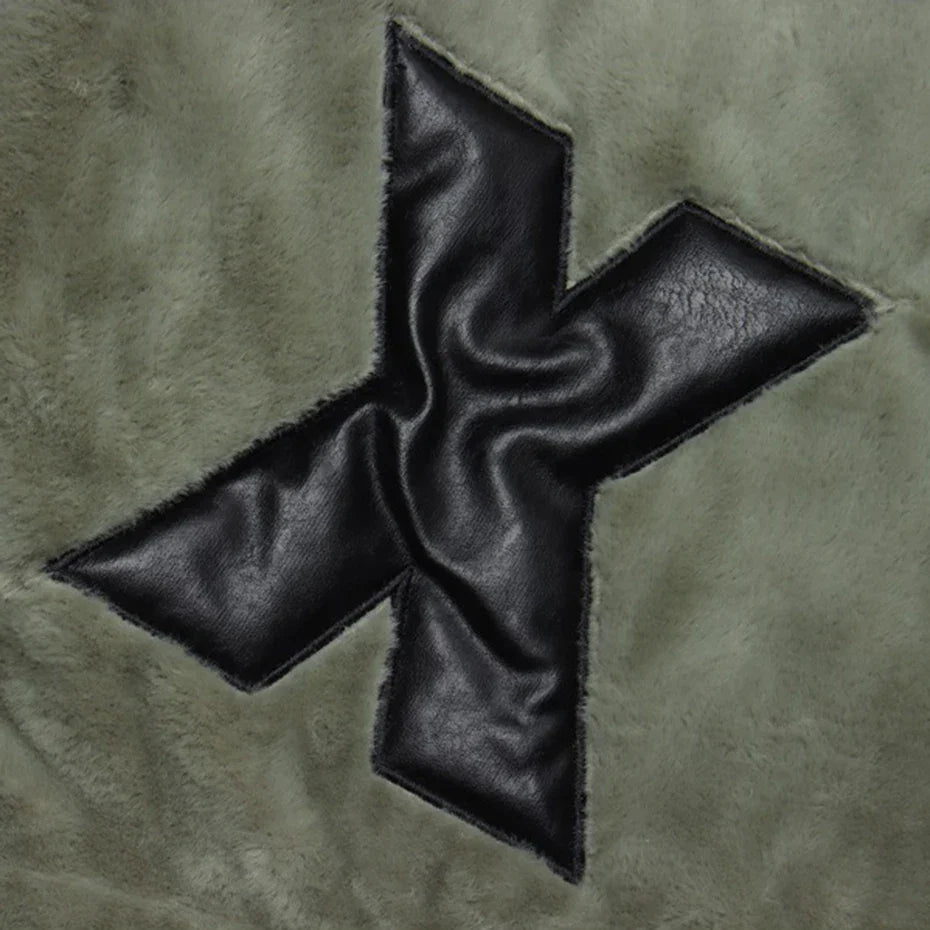 Cozy Letter Patch Fleece Jacket