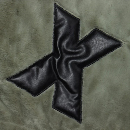 Cozy Letter Patch Fleece Jacket