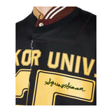 Japanese Patchwork Letter Print Baseball T-Shirt