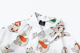 Streetwear Vibrant Cartoon Dog Cute Beach Shirt