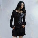 Grunge Aesthetics Graffiti Print Vintage Dress