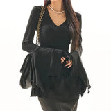 Gothic Flare Sleeve V-Neck Blouses T-Shirt