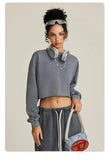 Women Distressed Loose Sweatshirt