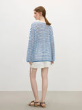 Elegant Striped French Holiday Long-Sleeved T-Shirt