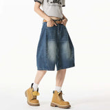Gradient Washed Loose Casual Denim Short