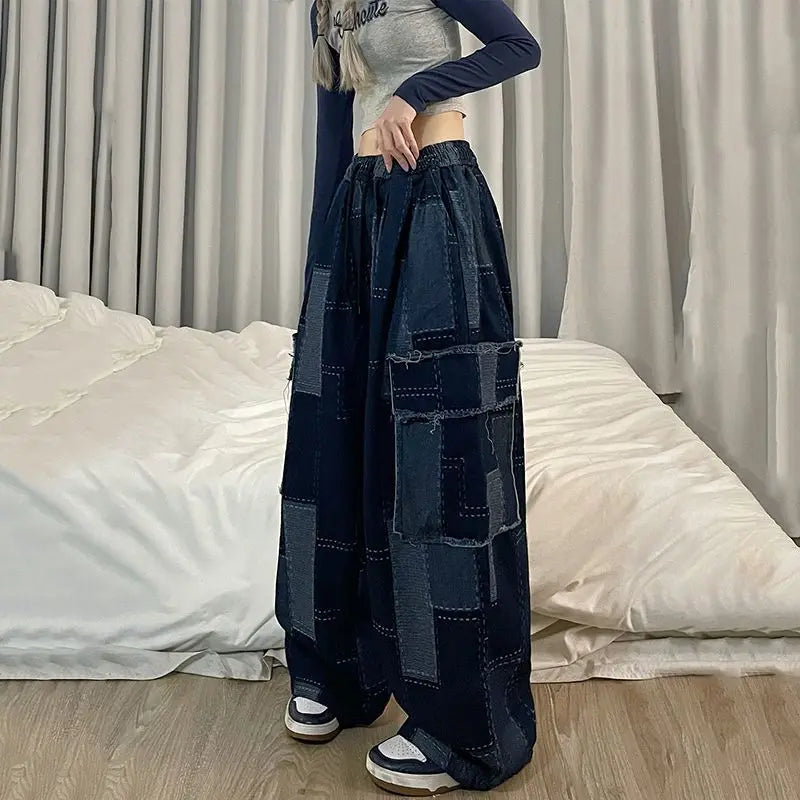 Y2k Denim Vintage Patchwork Baggy Pants