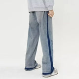 Streetwear Blue Goth Letter Print Cool Jeans