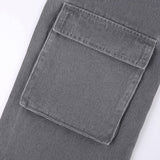 Y2K Gray Star Grunge Baggy Denim Pants