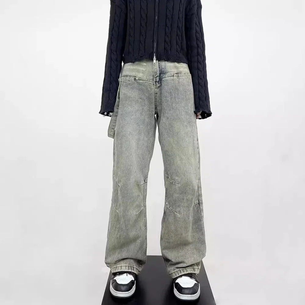 Vintage Yellow Mud Worn Workwear Jeans