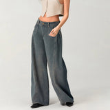 Retro Vintage Washed Denim Jeans