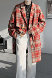 Plaid Mid-Length Single Breasted Coat