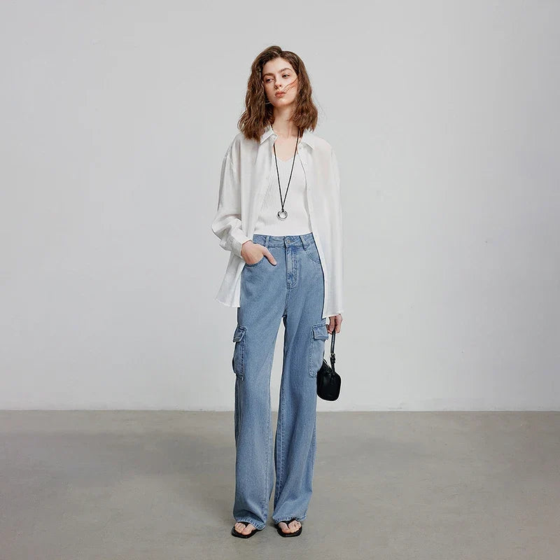 Stylish Wide Leg Summer Denim Jeans