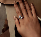 Chunky Water Droplet Sterling Silver Ring