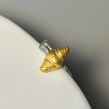 Original 925 Sterling Silver Irregular Croissant Ring