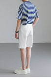 Classic Luxury Striped Polo Button Down T-Shirt