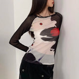 Cyber Y2K Mesh Grunge T-Shirt
