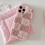 Cozy Fur Grid iPhone Case
