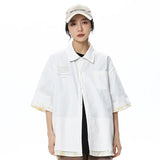 Splicing Color Blank Shirt