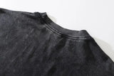 Warm Skeleton Print Washed Oversized Gothic T-Shirt