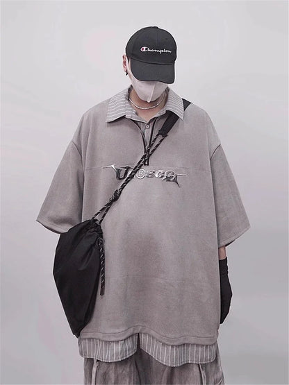 Punk Vintage Oversized Polo T-Shirt