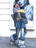 Streetwear American Long Tail Flared Denim Jeans
