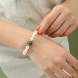 Stunning Jade Pearl Chinese Style Bracelet