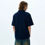 Elegant Letter Printed Short Sleeve Polo T-Shirt