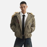 Streetwear Hip Hop Fur Collar Hooded Jacket