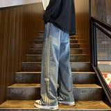 Classic Hip Hop Side Stripe Straight Leg Jeans