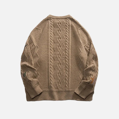 Y2K Cozy Printed Round Neck Knit Sweater