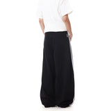 Black Baggy Arc Shaped Vertical Jeans