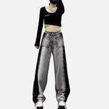 Autumn Korean Style Large Retro Baggy Jeans