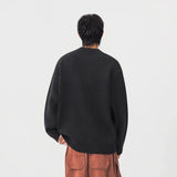 Abstract Unicorn Pattern Knitted Crew Neck Sweater