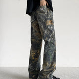 Streetwear Vintage Retro Hip Hop Patterned Jeans