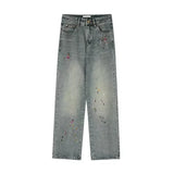 Streetwear Vintage Graffiti Embroidered Denim Jeans