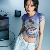Grunge Aesthetics Mesh Cyber Y2K T-Shirt