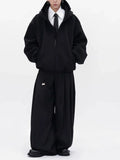 Wide Shoulder Japanese Style Zipper Sweatshirt