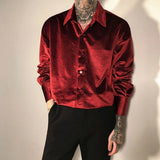 Red Velvet French Solid Color Shirt