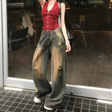Vintage Heavyweight Distressed Wide Leg Jeans