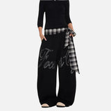 Chic Patchwork Drawstring Elastic Waist Jogger