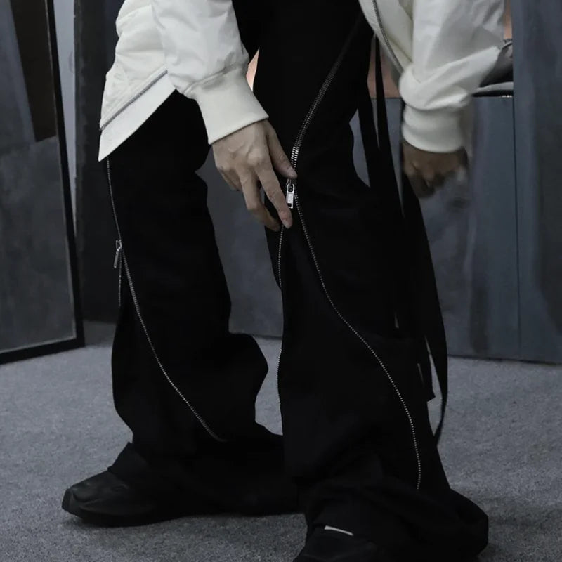 Y2K Zippered High Fashion Pants