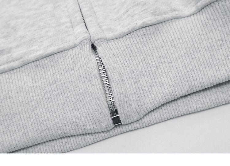 Star Patches Cotton Zip-up Hoodie