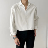 Classic Cool Luxury Korean V-Neck Slim Long Sleeve Shirt