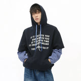 Motivational Quote Extra Sleeve Hoodie